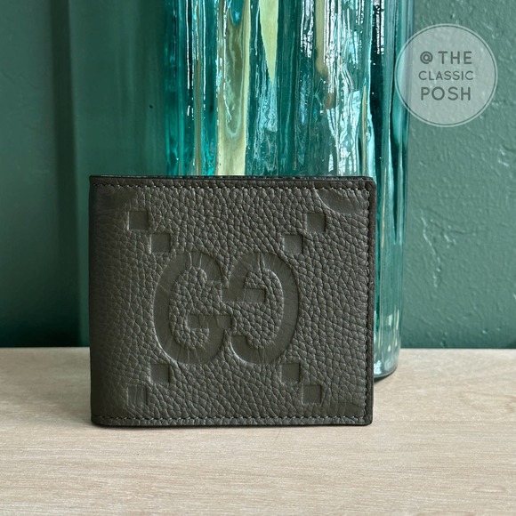 Gucci Other - New Gucci Jumbo GG Leather Mens Bifold Wallet Green